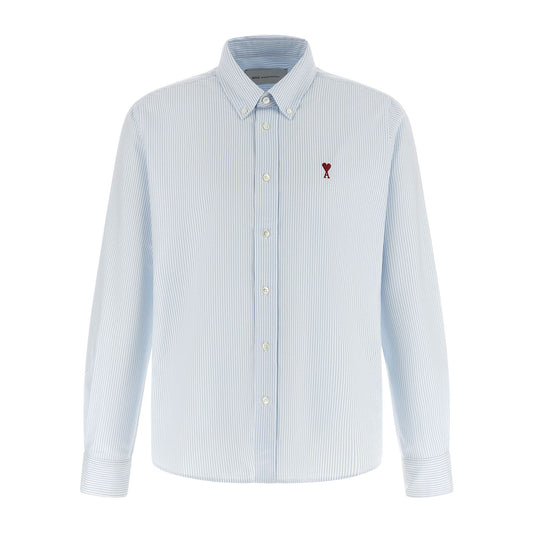 Ami Paris Blue Cotton Blouse
