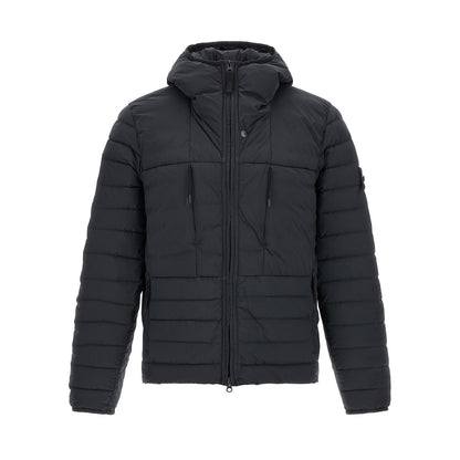 Stone Island Blue Polyamide Full-Length Jacket