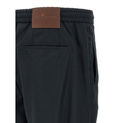 Kiton Blue Wool Pants