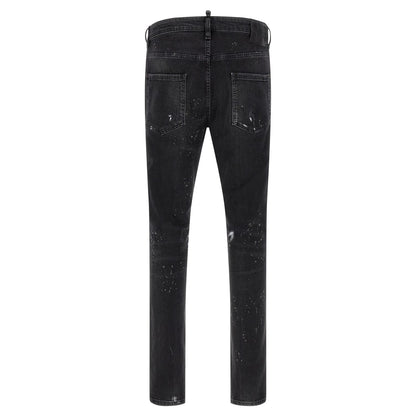 Dsquared² Black Cotton Slim Fit Jeans
