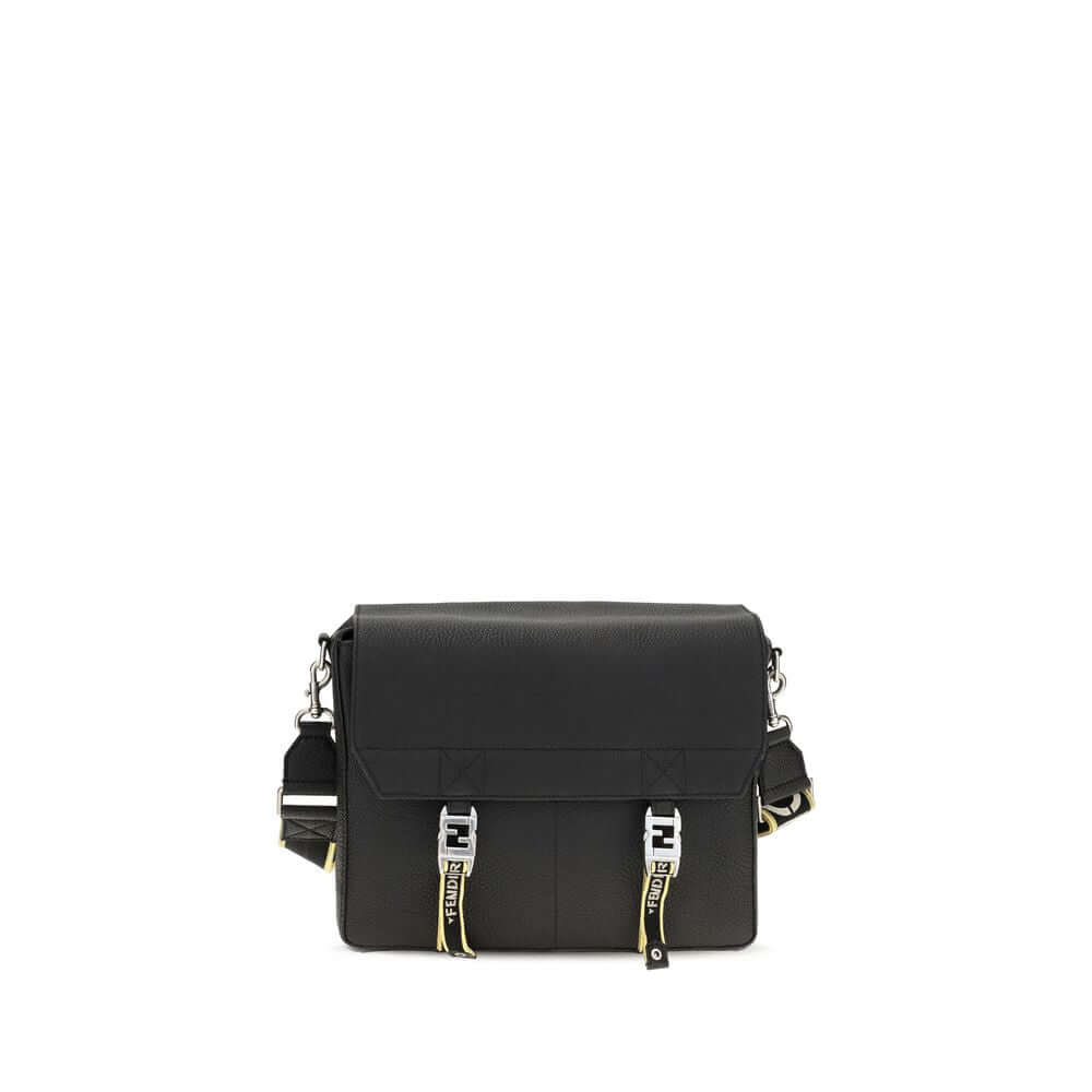 Fendi Black Calf Leather Bos Taurus Shoulder Bag
