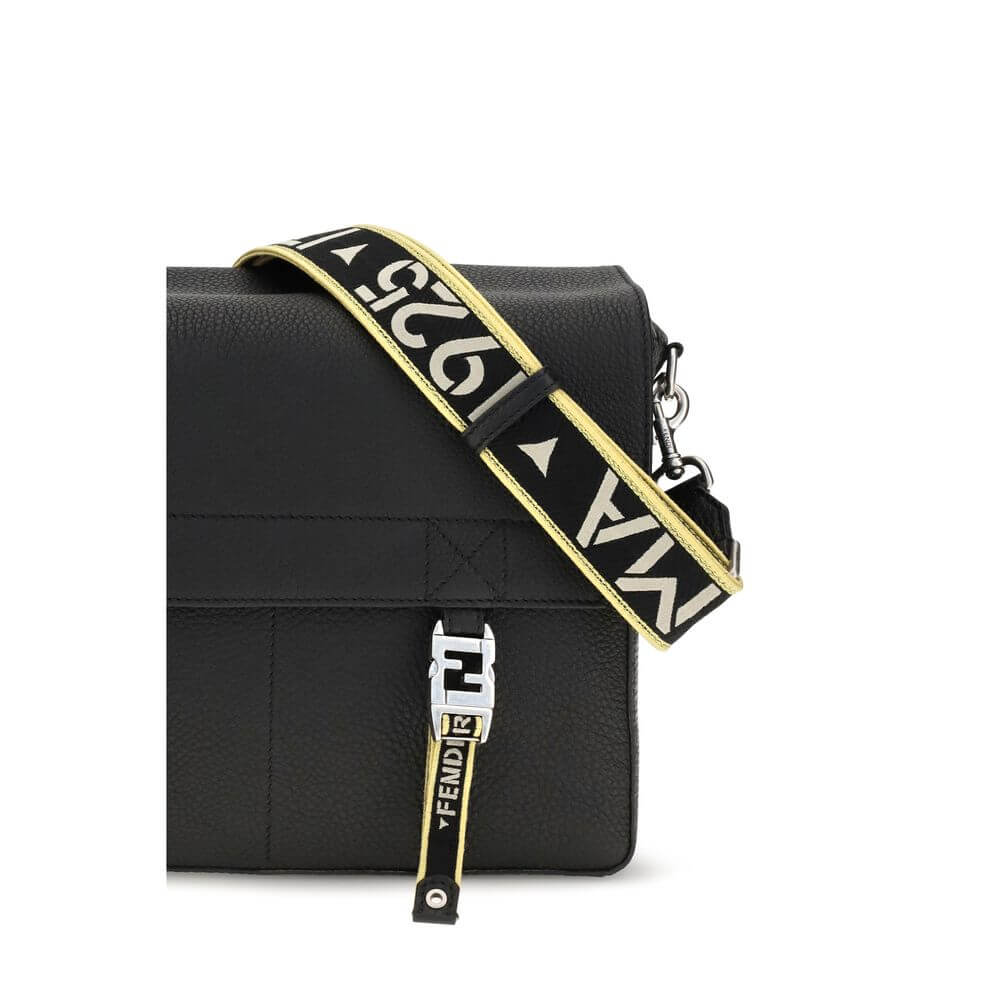 Fendi Black Calf Leather Bos Taurus Shoulder Bag