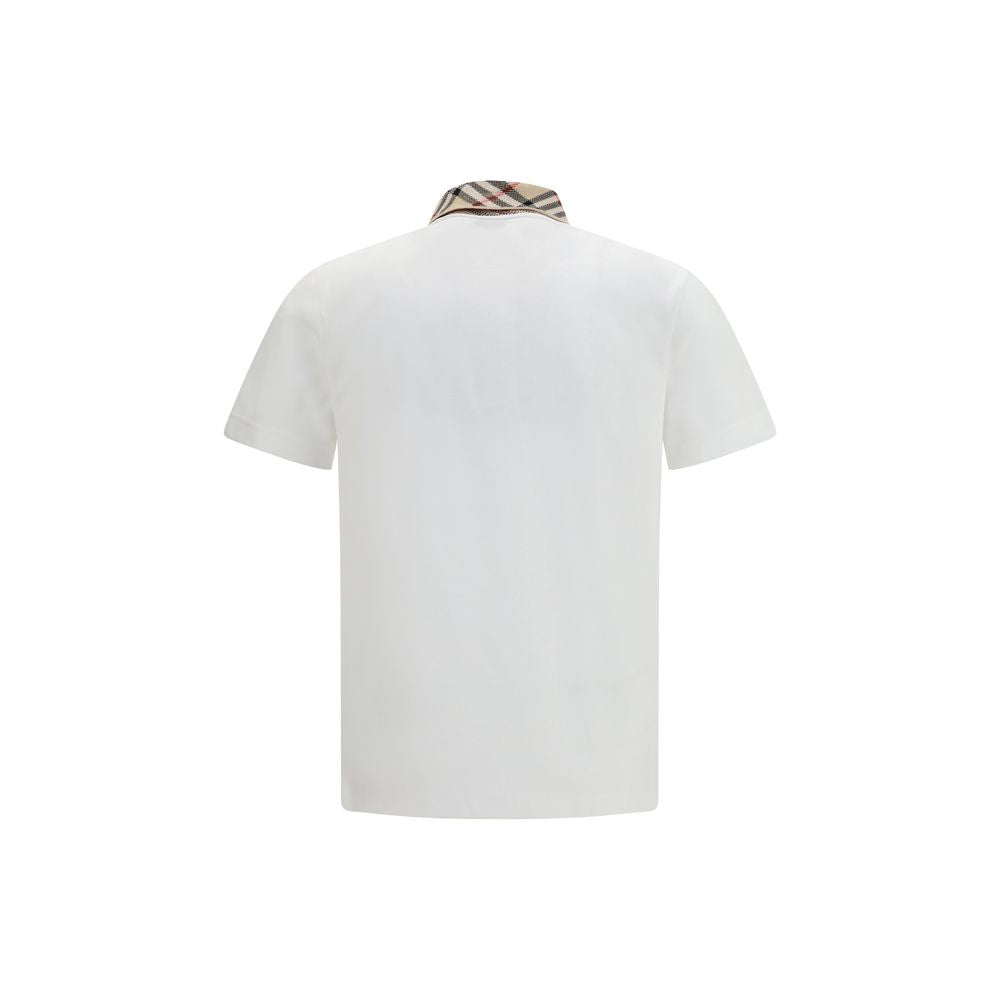 Burberry White Cotton Polo Shirt