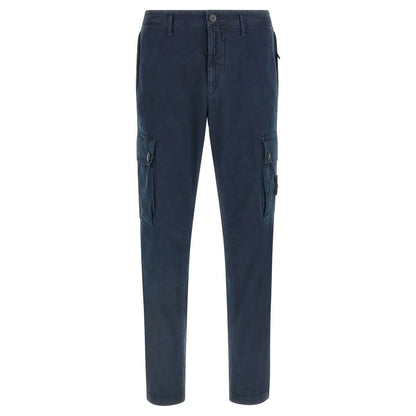 Stone Island Blue Cotton Cargo Pants