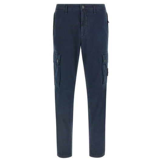 Stone Island Blue Cotton Cargo Pants
