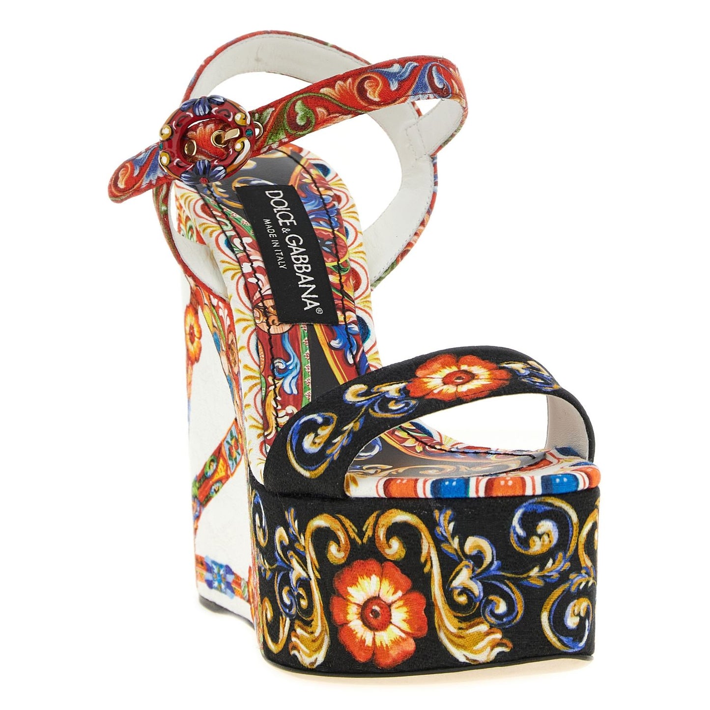 Dolce & Gabbana Multicolor Viscose Wedge Sandals