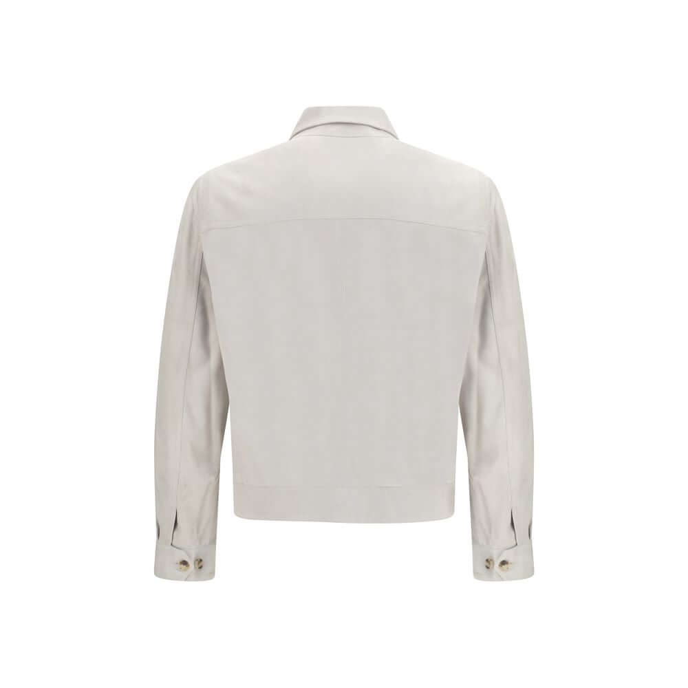 Brunello Cucinelli Beige Leather Leather Jacket