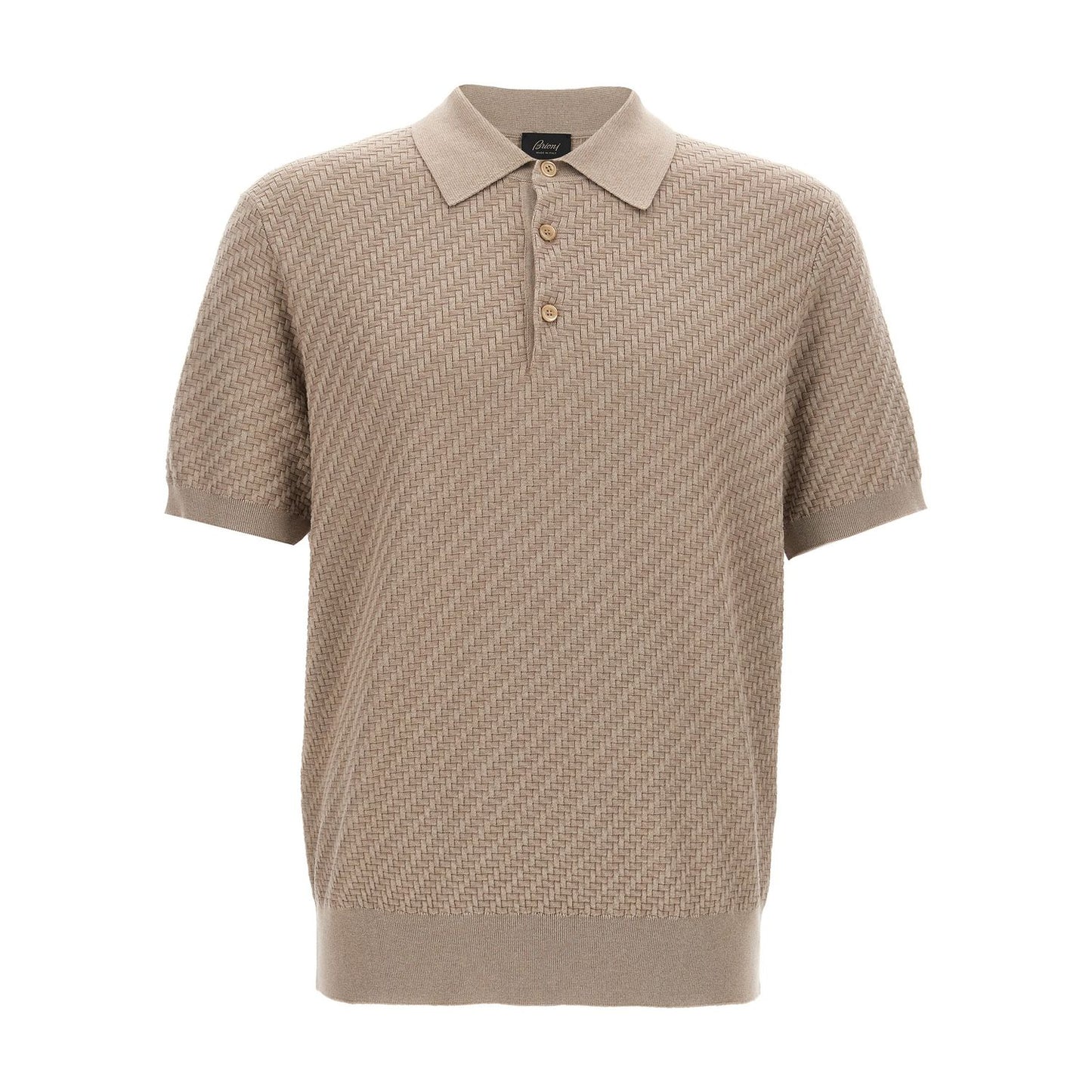 Brioni Beige Cotton Polo Shirt