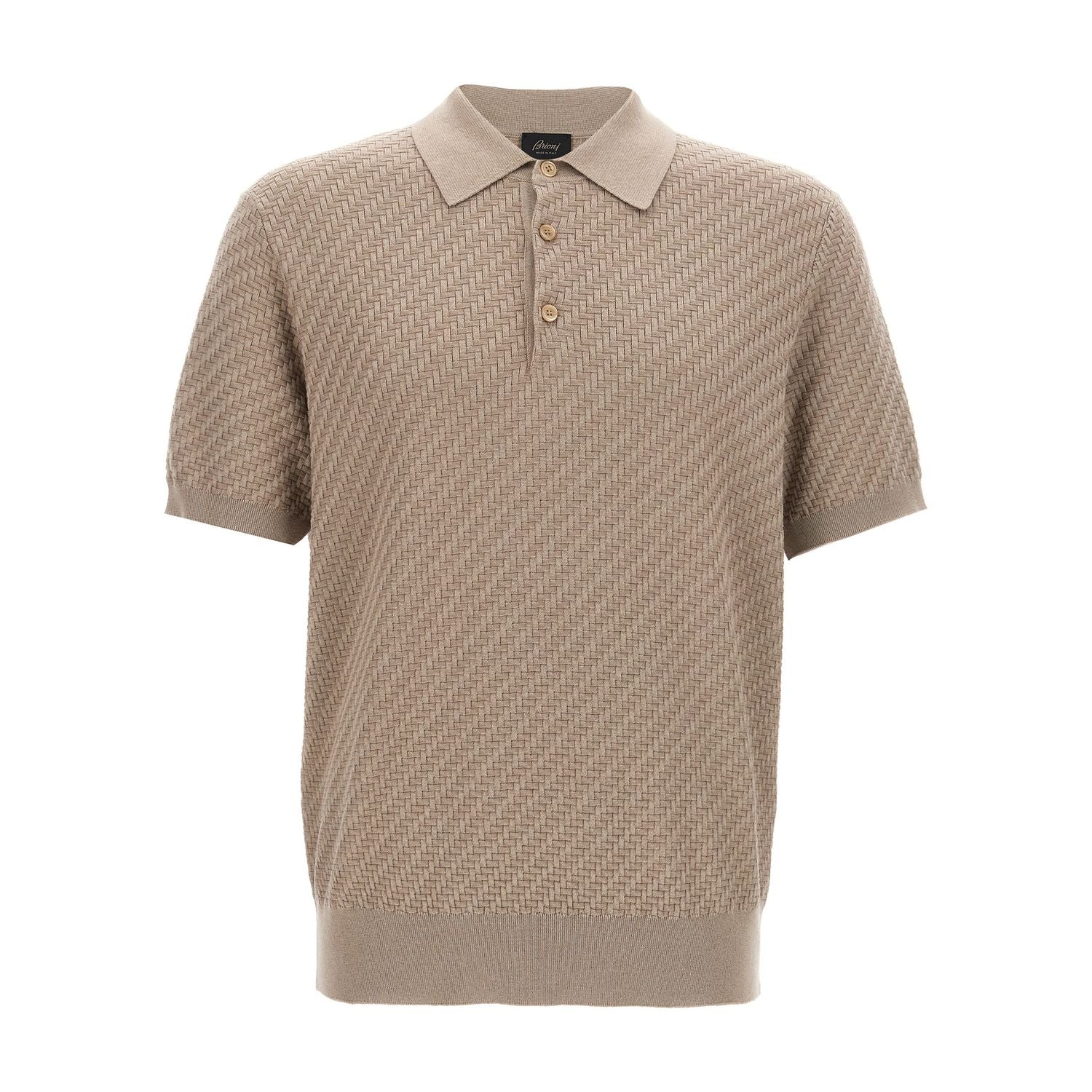 Brioni Beige Cotton Polo Shirt