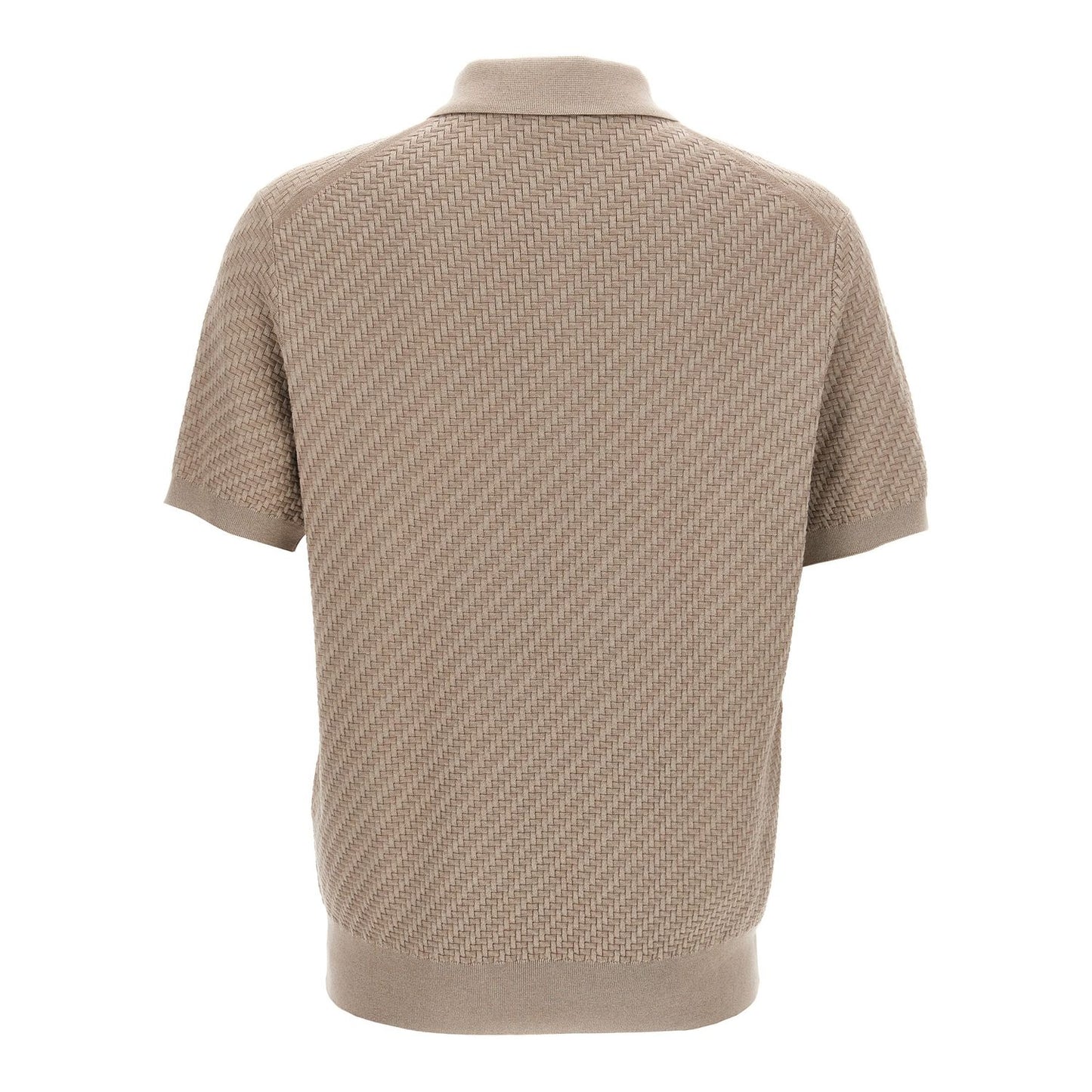 Brioni Beige Cotton Polo Shirt