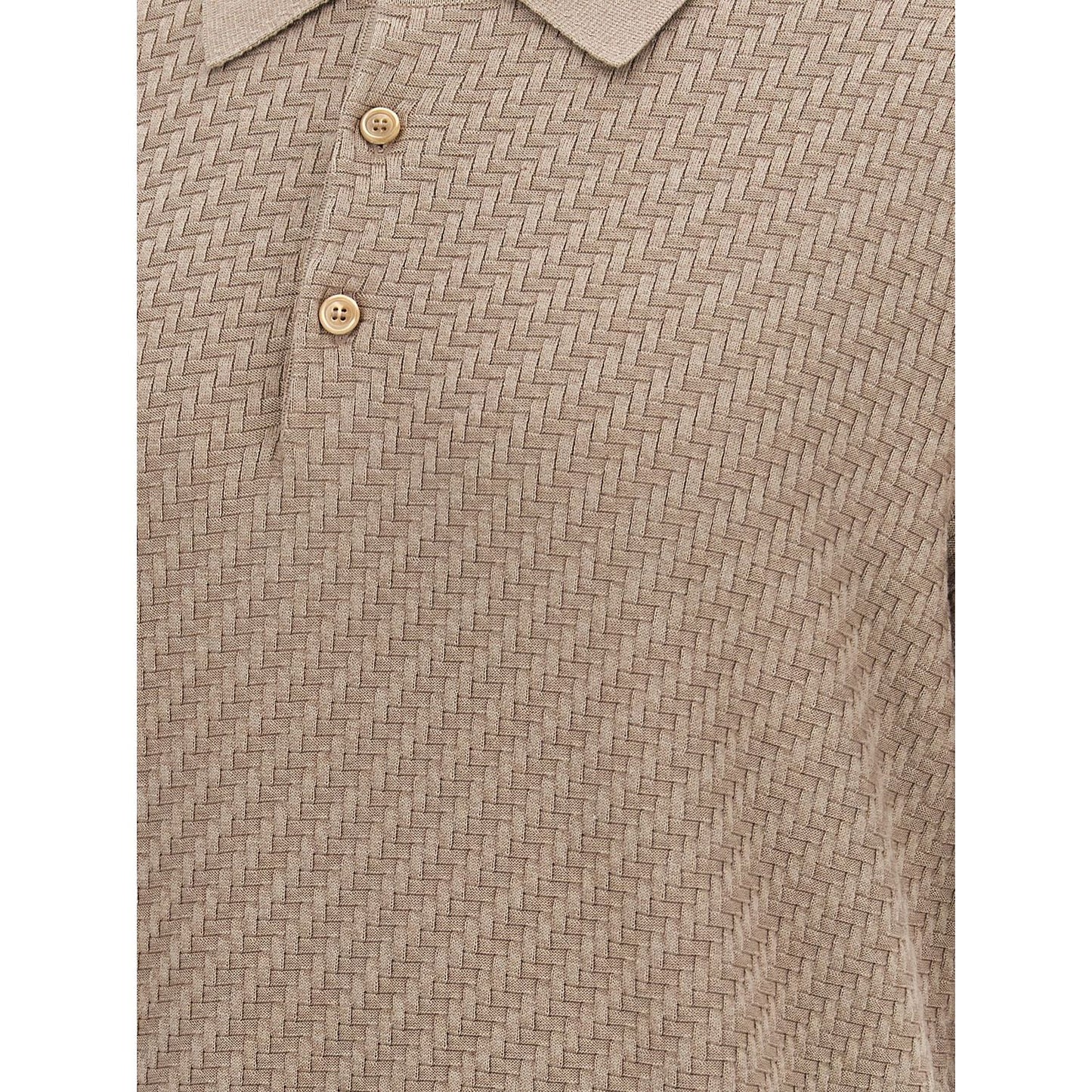 Brioni Beige Cotton Polo Shirt