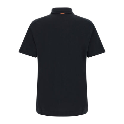 ZEGNA Blue Cotton Polo Shirt