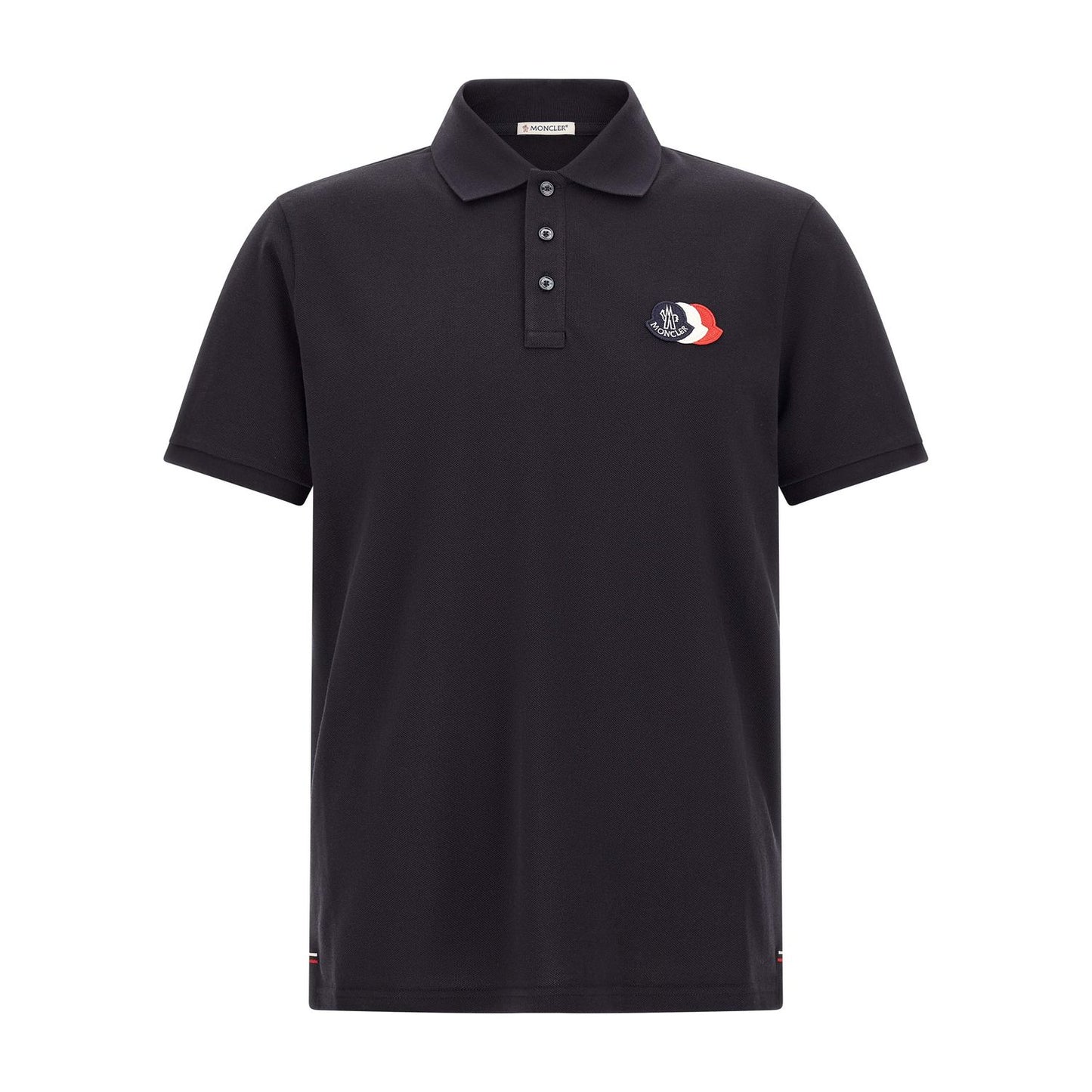 Moncler Blue Cotton Polo Shirt