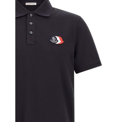 Moncler Blue Cotton Polo Shirt