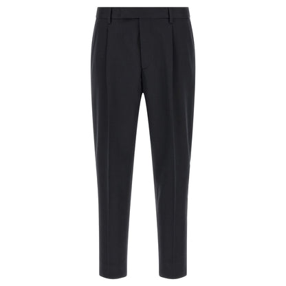ZEGNA Blue Cotton Dress Pants