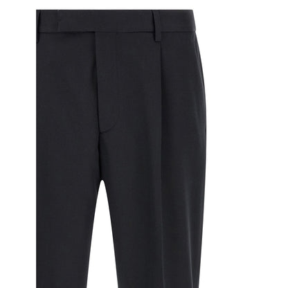 ZEGNA Blue Cotton Dress Pants