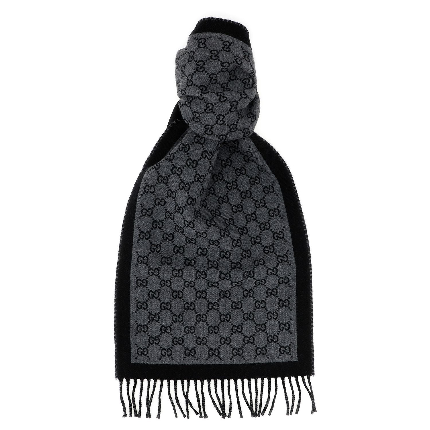 Gucci Gray Wool Scarf