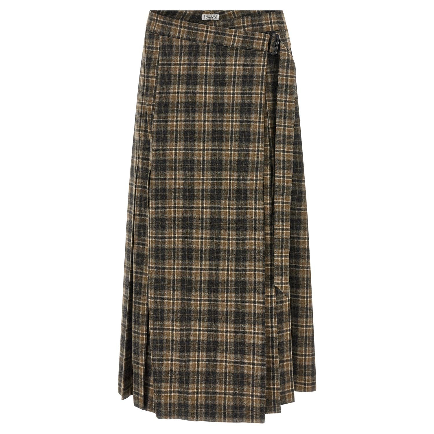 Brunello Cucinelli Brown Virgin Wool Mini Skirt
