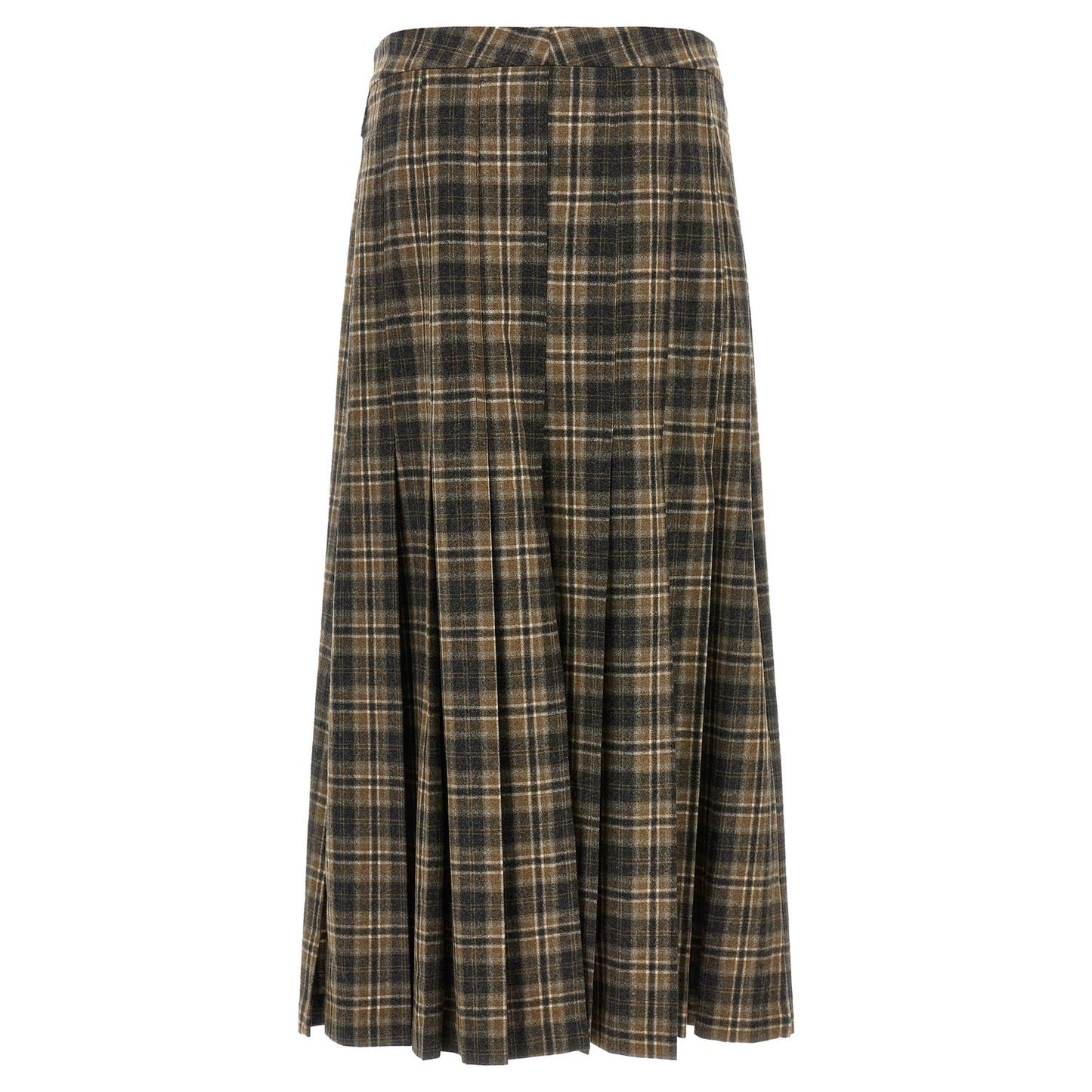 Brunello Cucinelli Brown Virgin Wool Mini Skirt