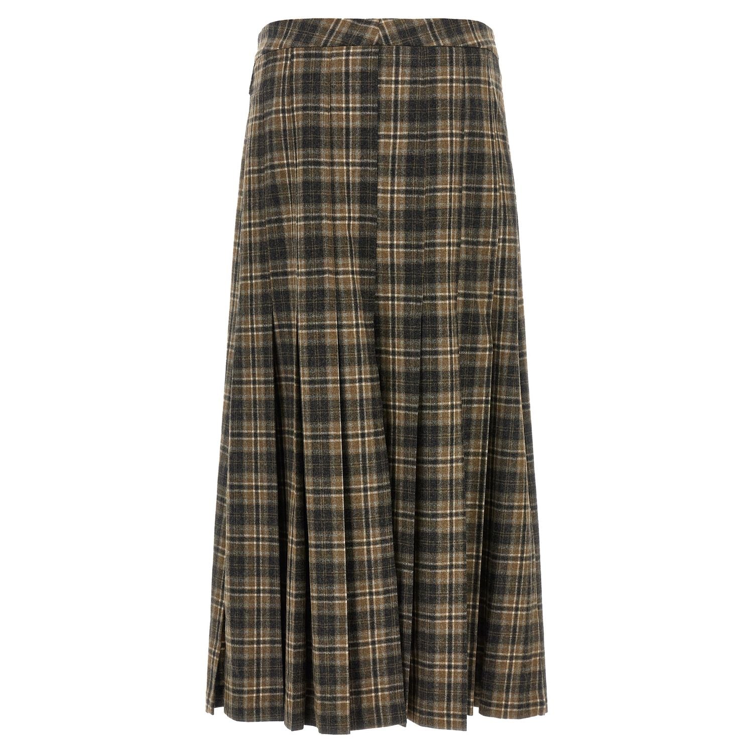 Brunello Cucinelli Brown Virgin Wool Mini Skirt