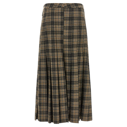 Brunello Cucinelli Brown Virgin Wool Mini Skirt