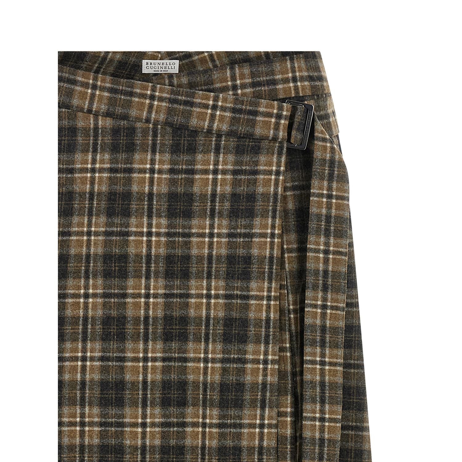 Brunello Cucinelli Brown Virgin Wool Mini Skirt