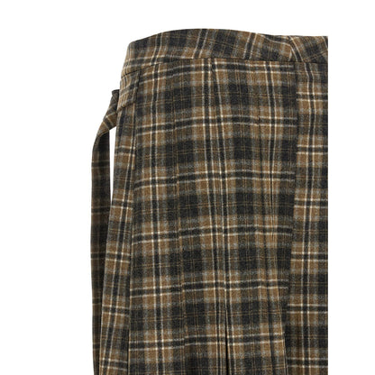 Brunello Cucinelli Brown Virgin Wool Mini Skirt