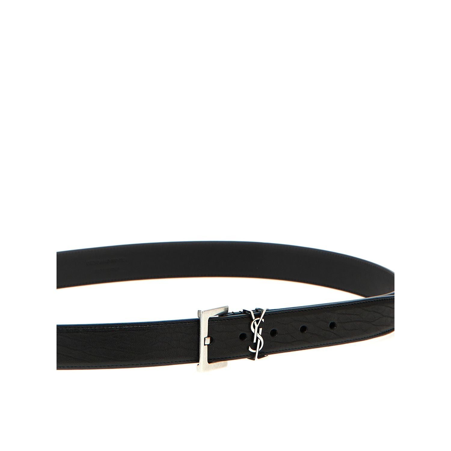 Saint Laurent Black Leather Regular Belt