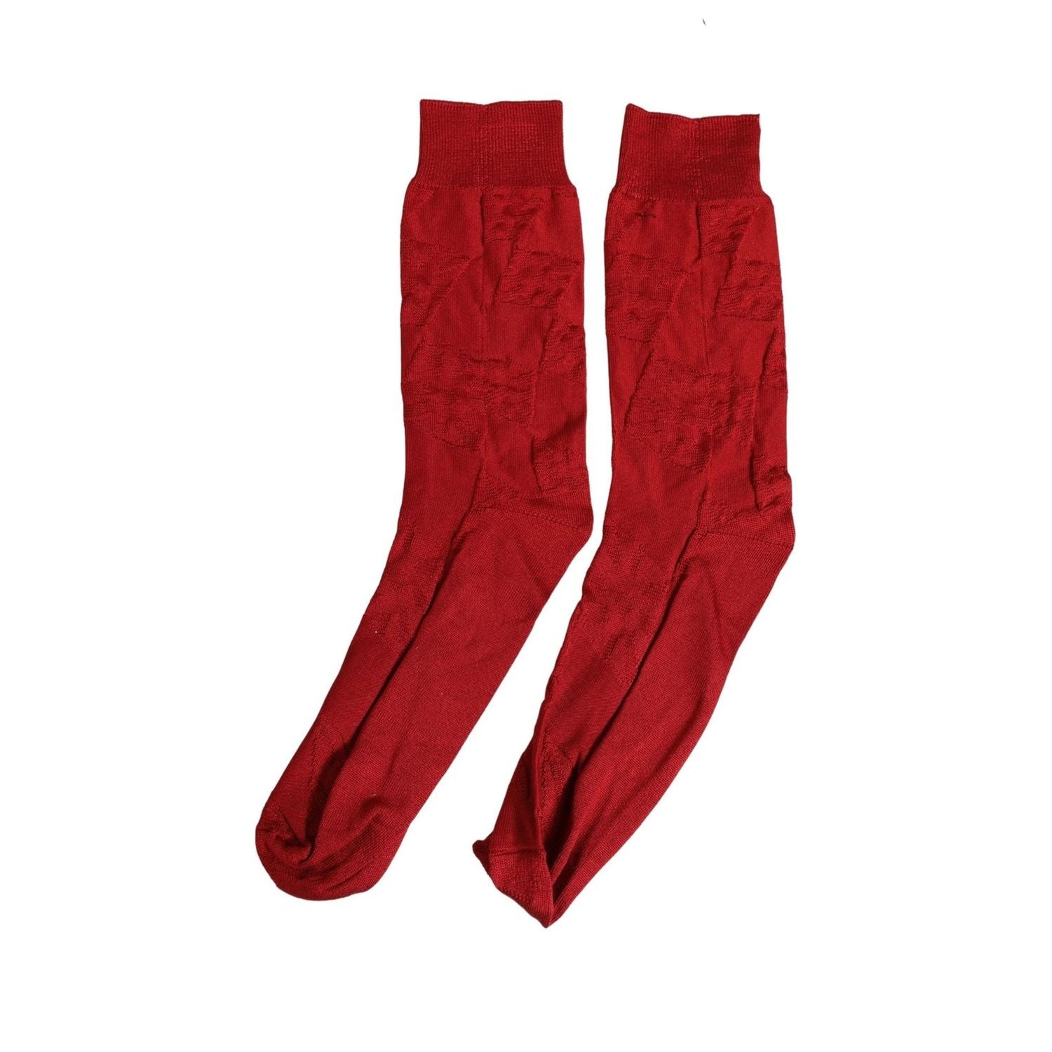 Dolce & Gabbana Men Red 100% Silk Mid Calf Accessory Socks