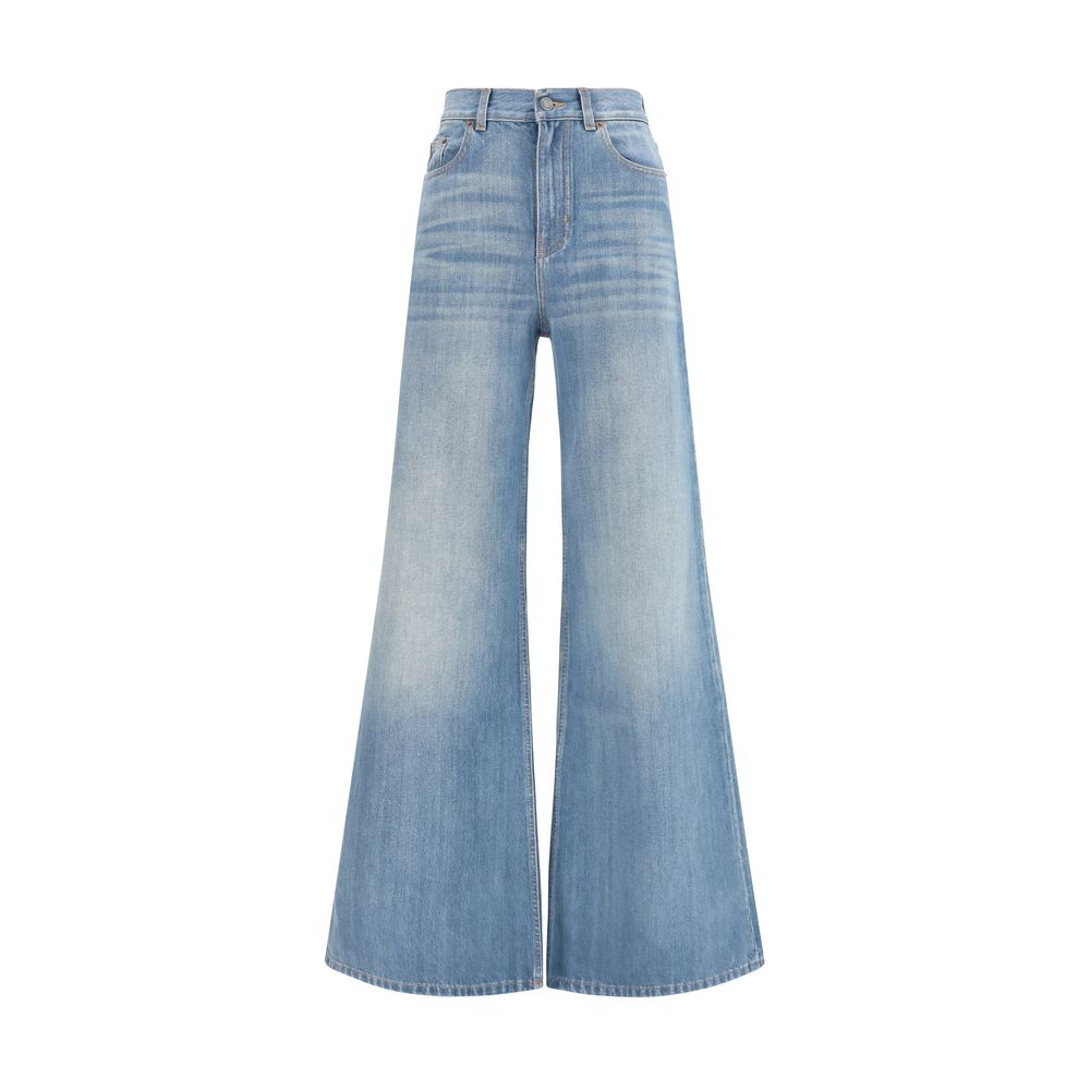 Chloé Blue Cotton Flared Jeans