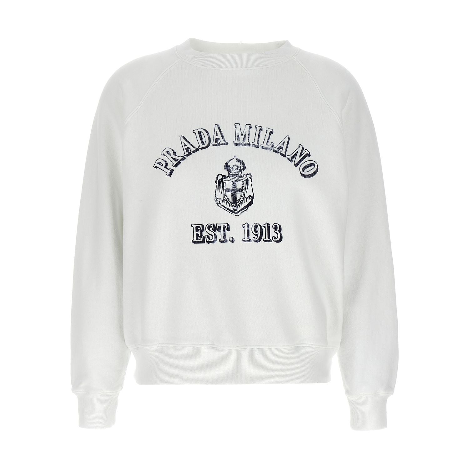 Prada White Cotton Sweatshirt