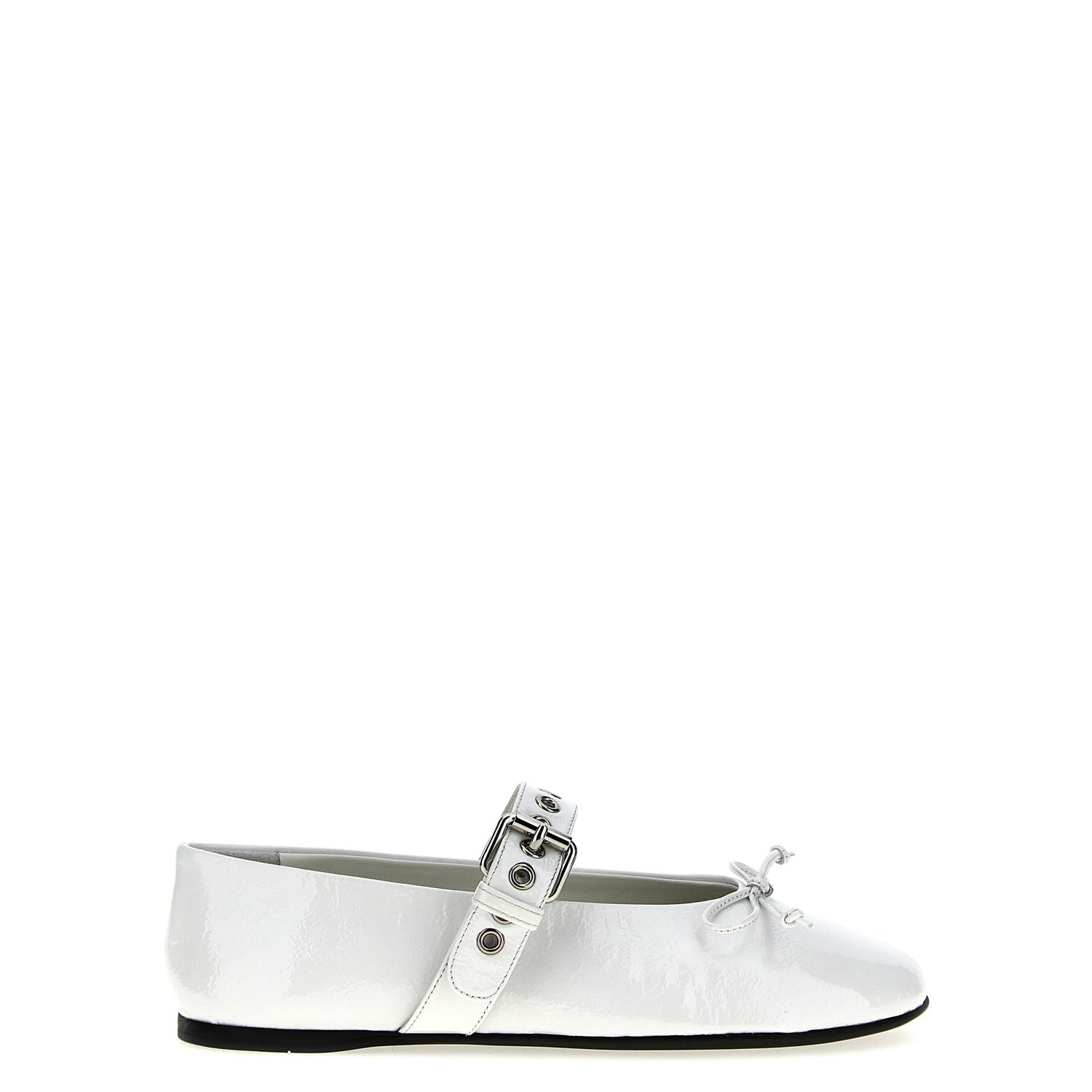 Miu Miu White Calfskin Ballet Flats