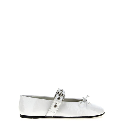 Miu Miu White Calfskin Ballet Flats