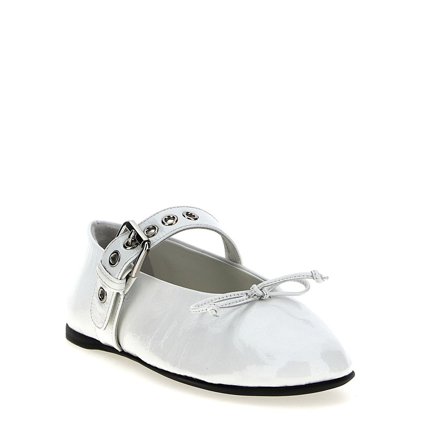 Miu Miu White Calfskin Ballet Flats