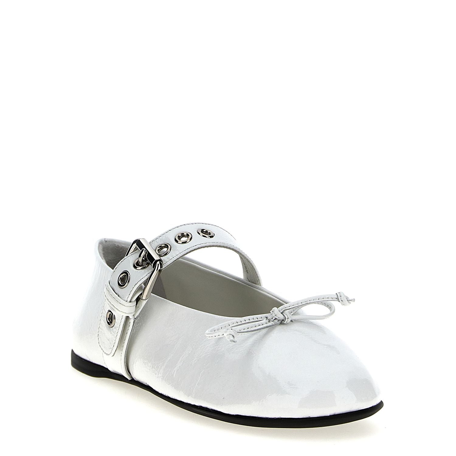 Miu Miu White Calfskin Ballet Flats