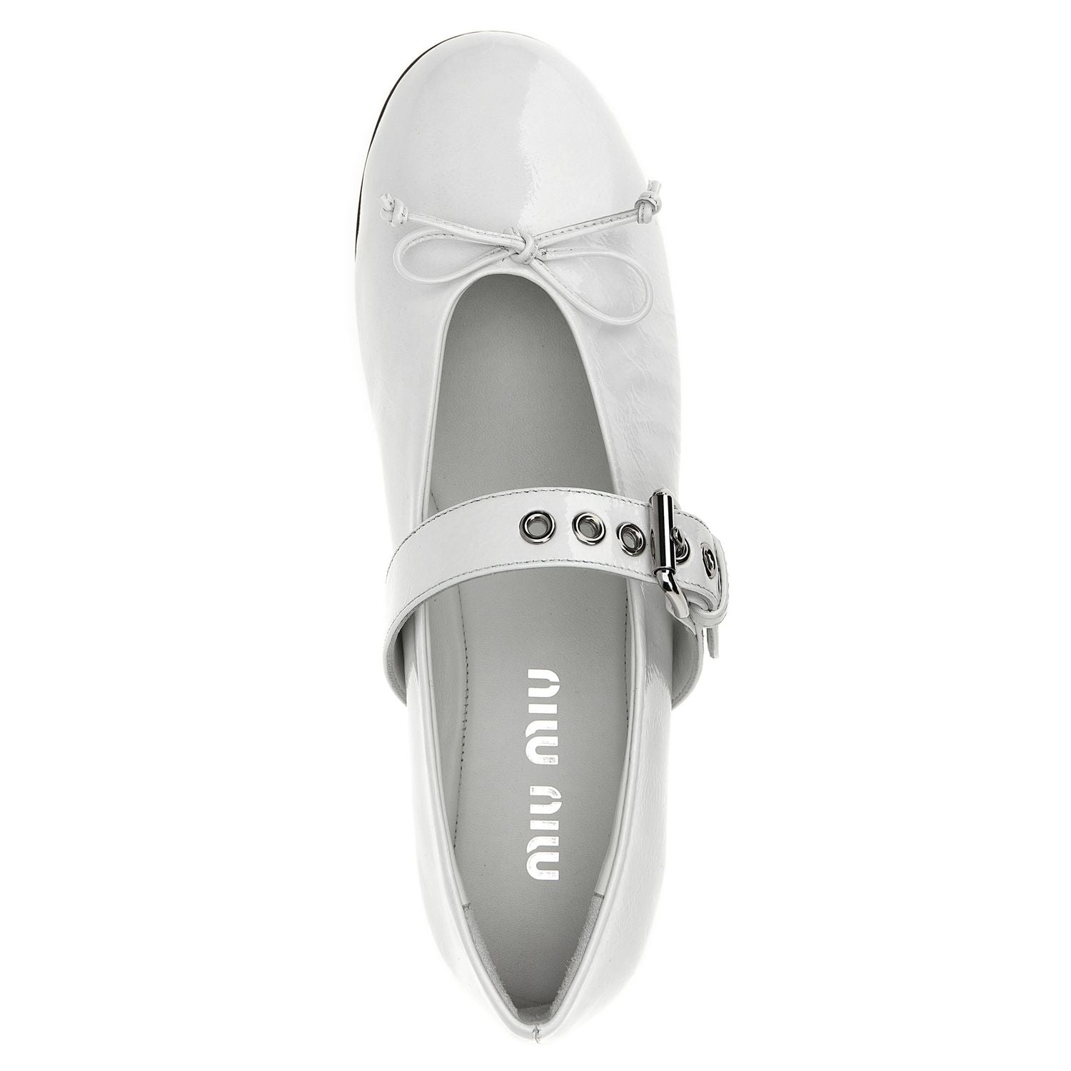 Miu Miu White Calfskin Ballet Flats