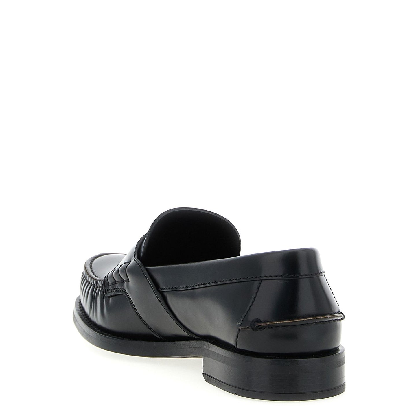 Prada Black Calfskin Slip-On Loafers