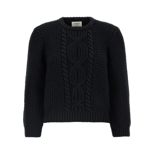 Saint Laurent Black Wool Cardigan
