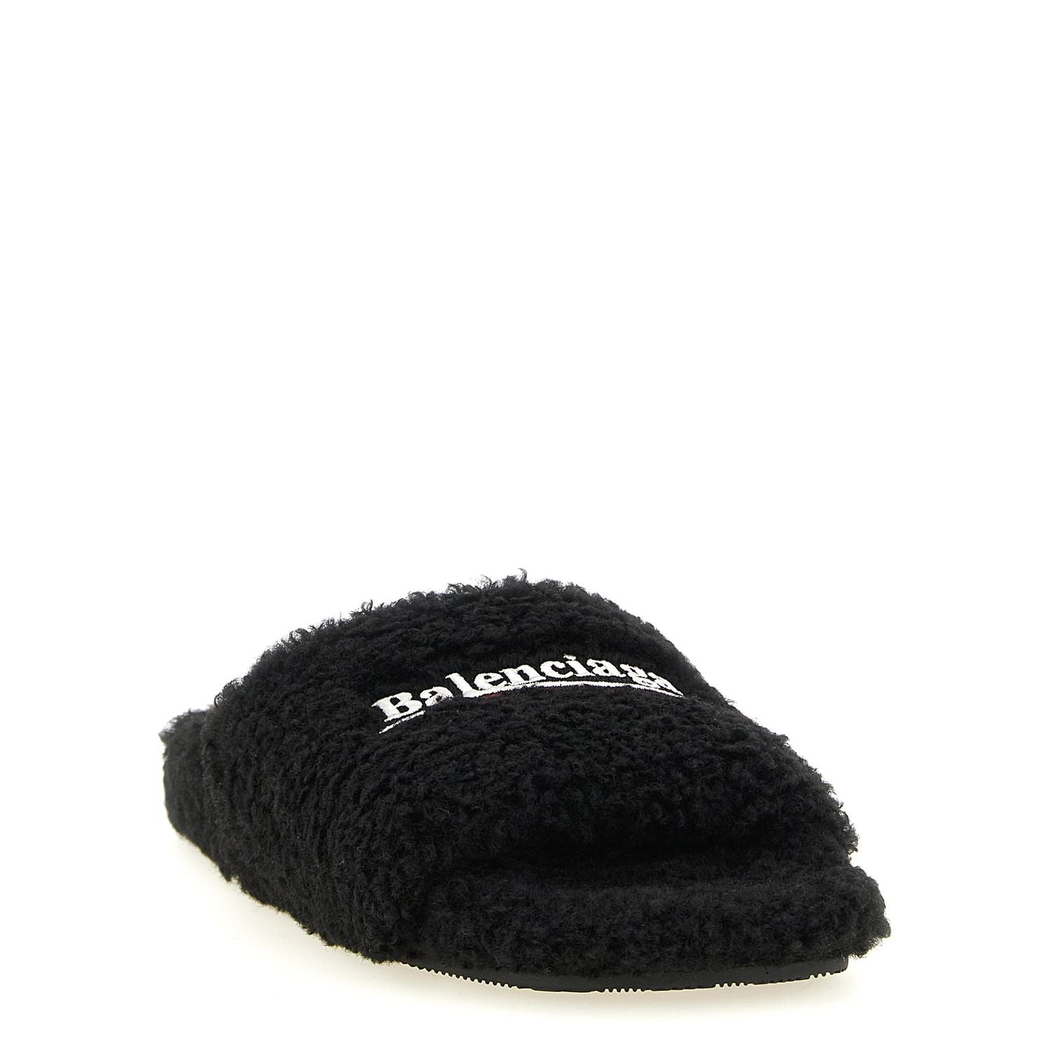 Balenciaga Black Polyester Slides