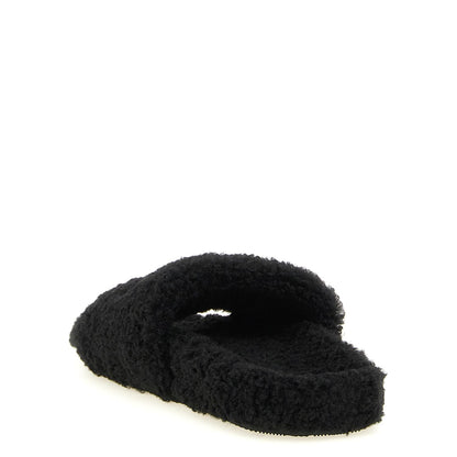 Balenciaga Black Polyester Slides