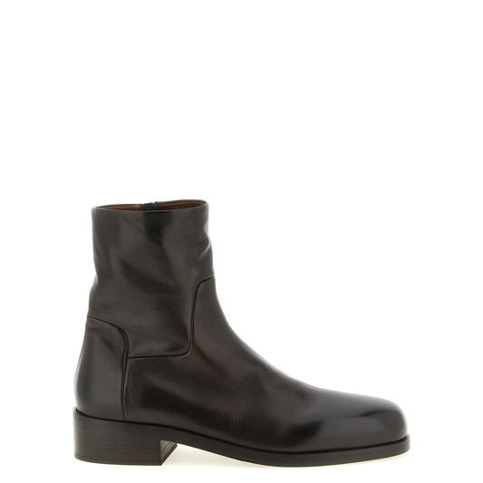 Marsell Brown Calfskin Ankle Boots