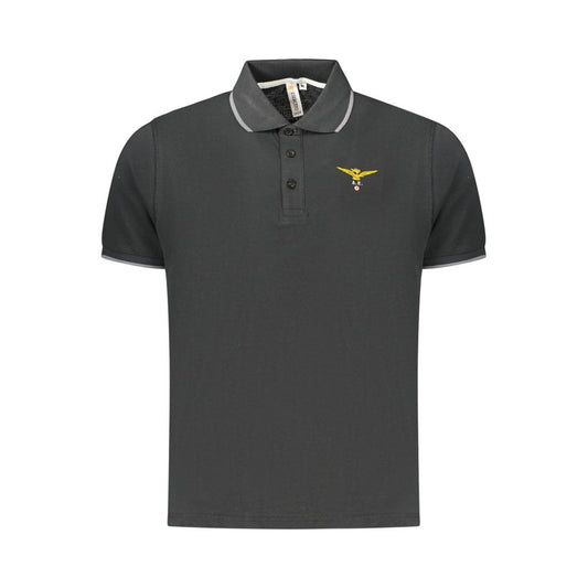 Accademia Militare Nero Cotton Men Polo