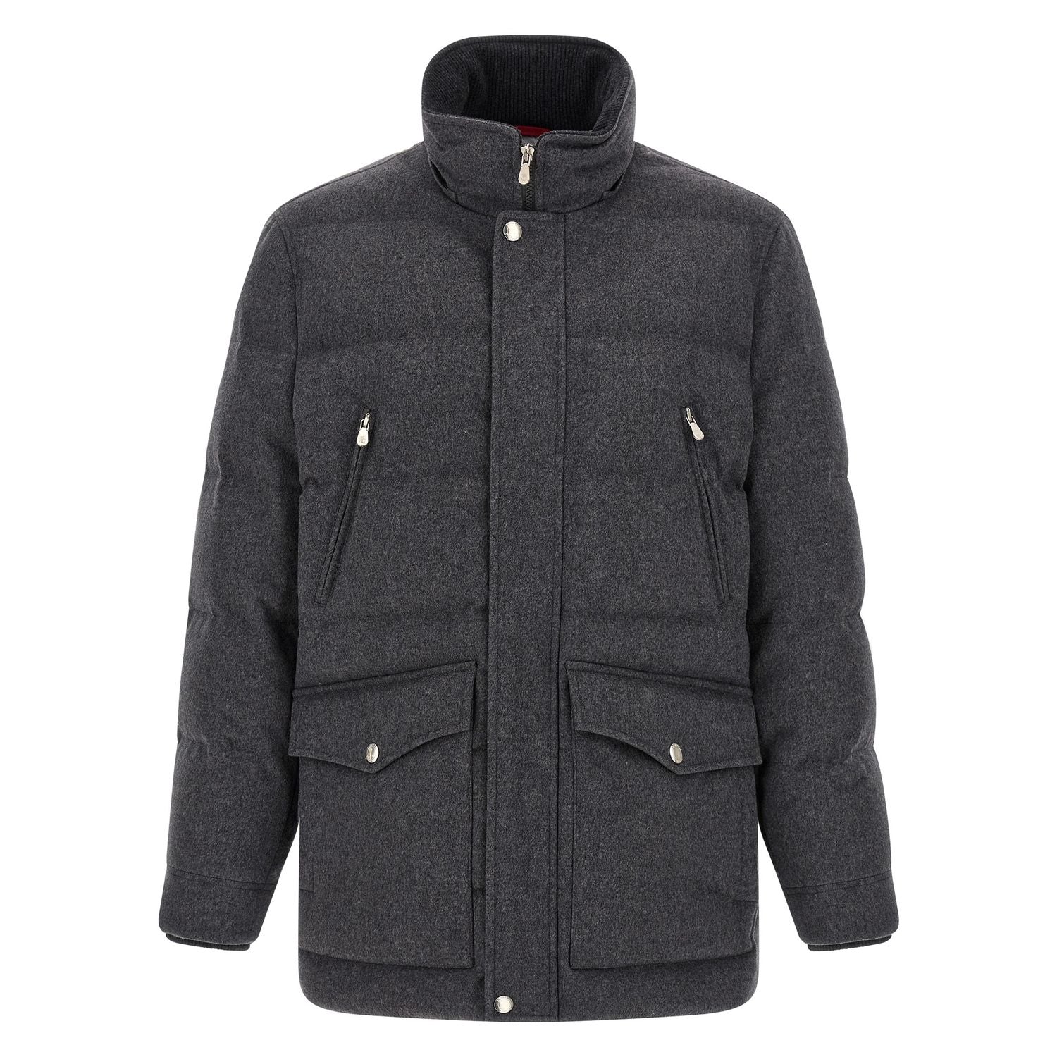 Brunello Cucinelli Gray Wool Parka