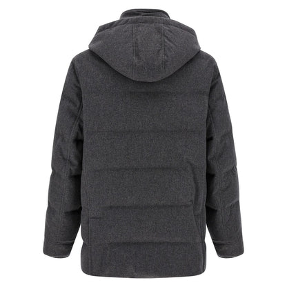 Brunello Cucinelli Gray Wool Parka