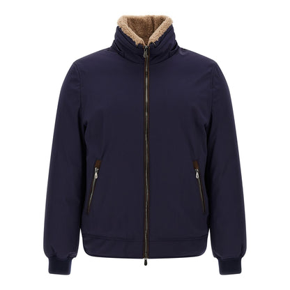 Brunello Cucinelli Blue Polyamide Full-Length Jacket