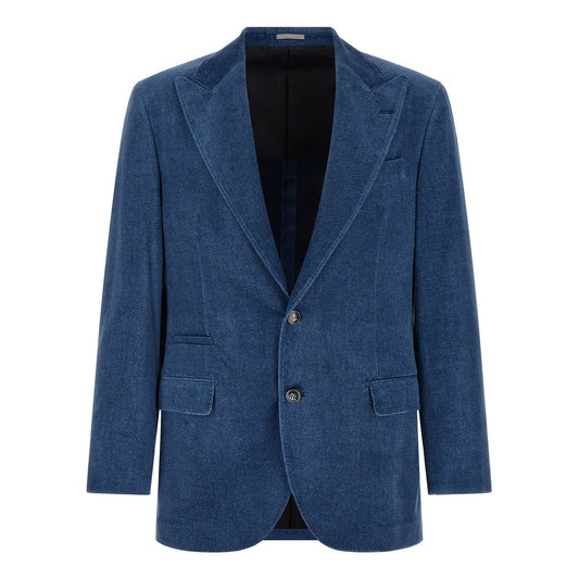 Brunello Cucinelli Blue Cotton Blazer