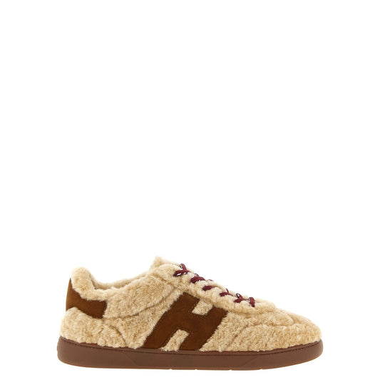 Hogan Beige Goatskin Low Top Sneakers