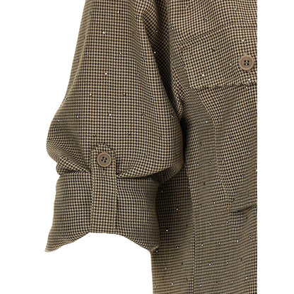 P.A.R.O.S.H. Brown Polyester Blouse
