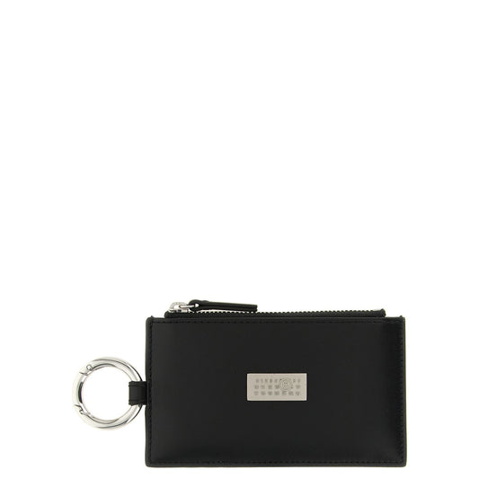 MM6 Maison Margiela Black Calfskin Cardholder