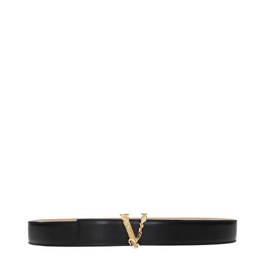 Versace Black Leather Regular Belt